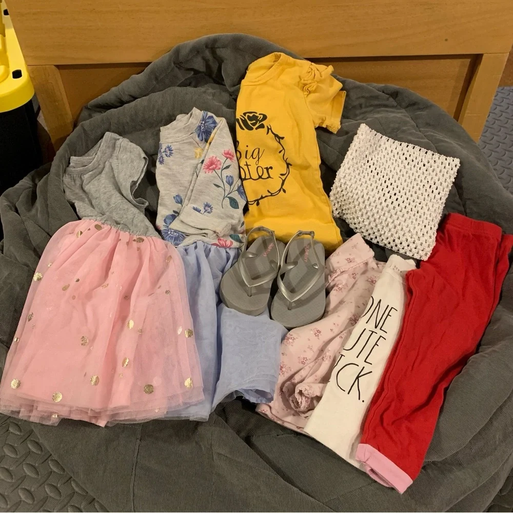 Girls 3T Clothing Old Navy Dress Tulle Skirt Shirts Flip Flops Pants